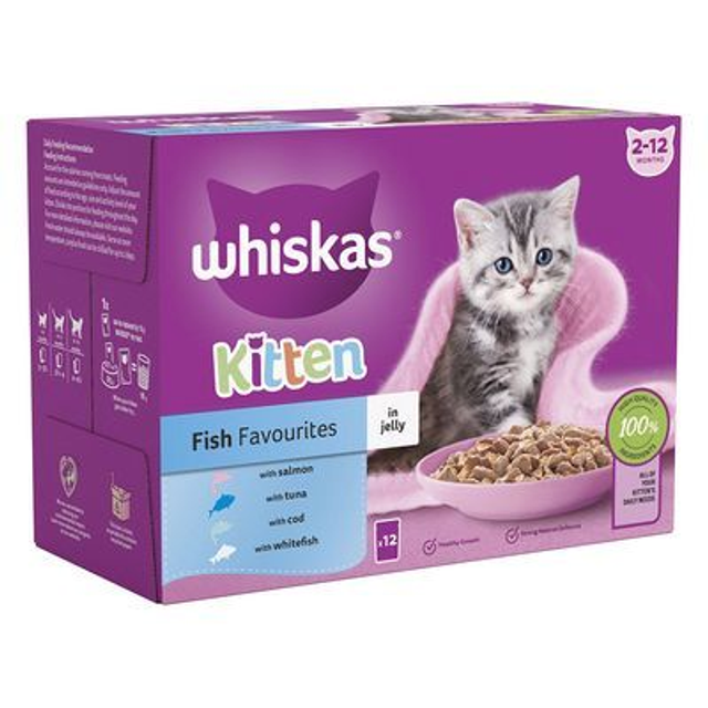 Whiskas Kitten Fish Favourites 12 X Pouches