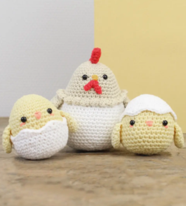 Häkelset Huhn und Küken