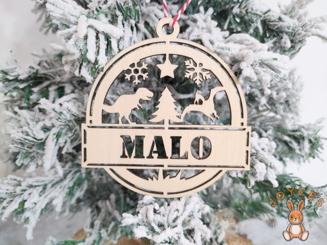 Boule de noël dinosaure - 9 cm - Modèle Malo