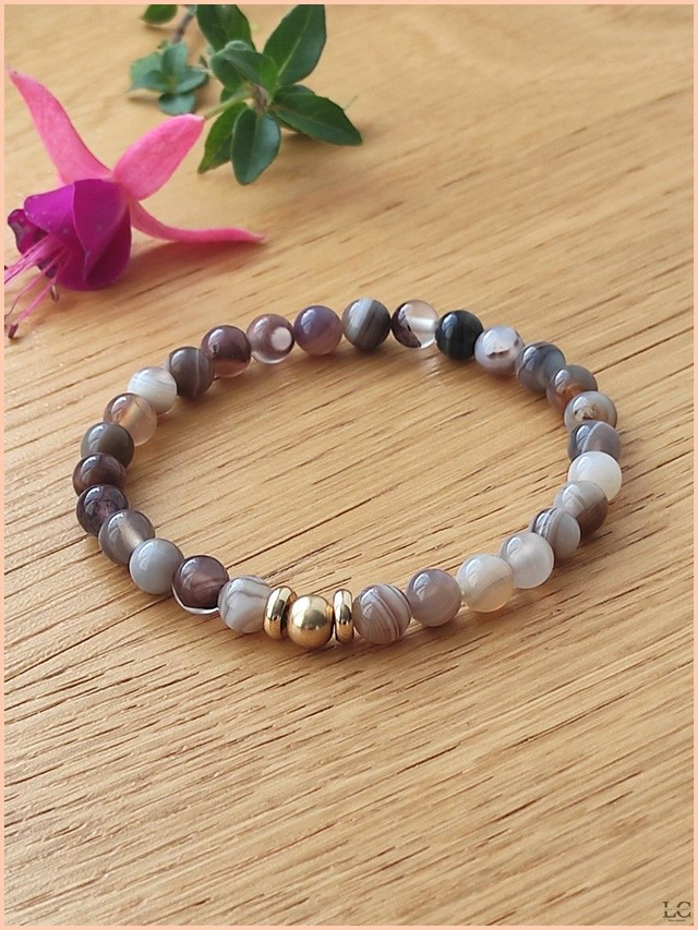 Bracelet 6mm - Agate du Botswana