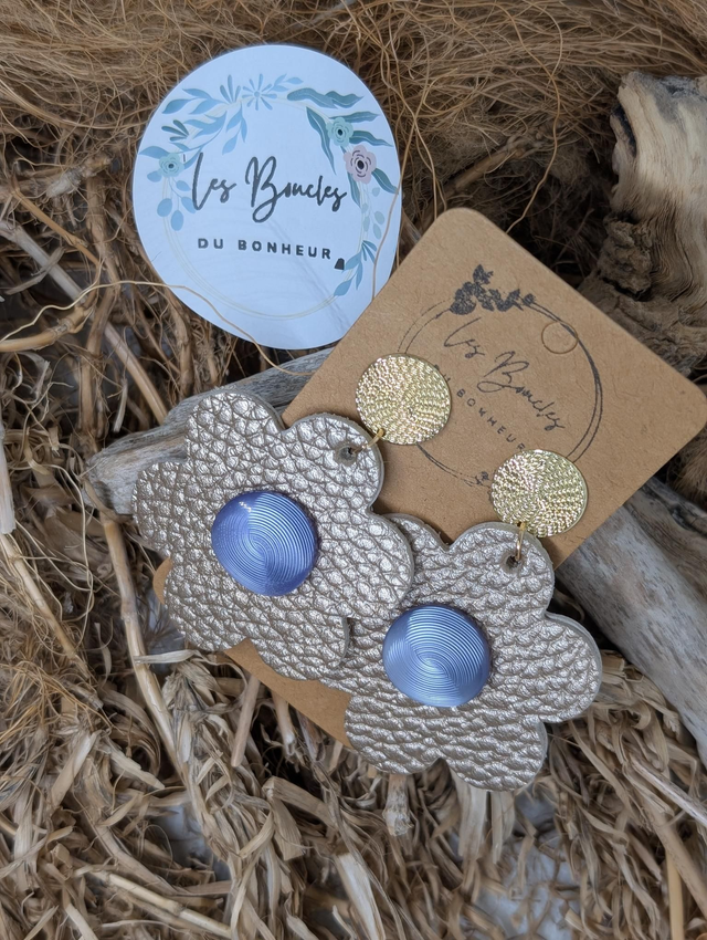 Boucles d&#039;oreilles Coquette dore violet co014