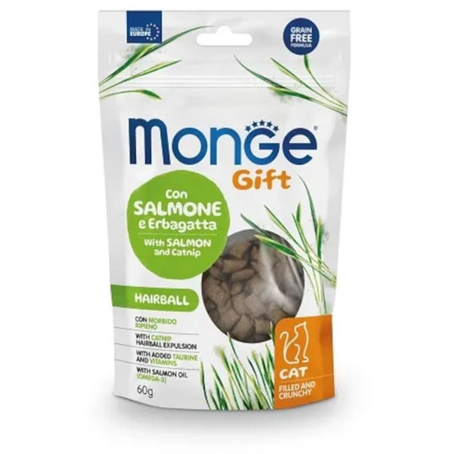 MONGE GIFT HAIRBALL SALMONE/ERBAGATTA 60 GR