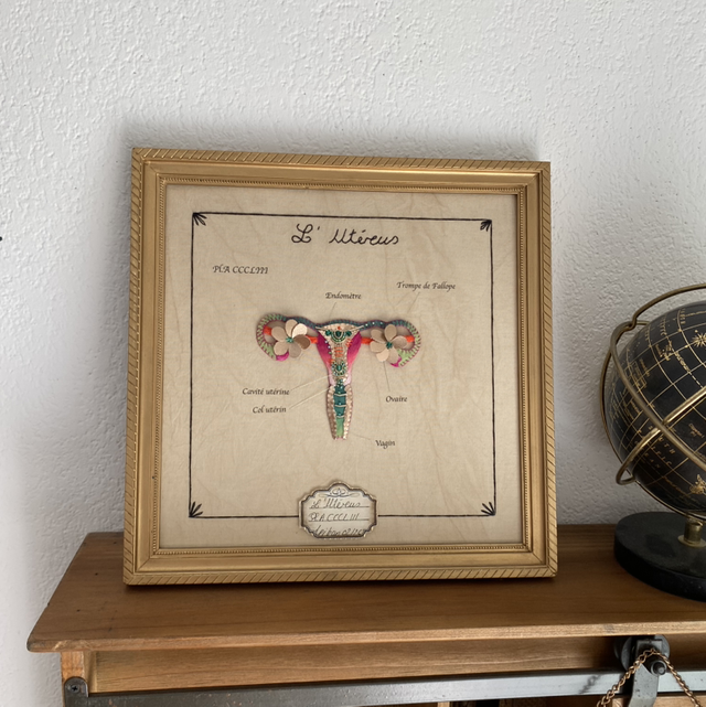 Planche utérus rose violet vert