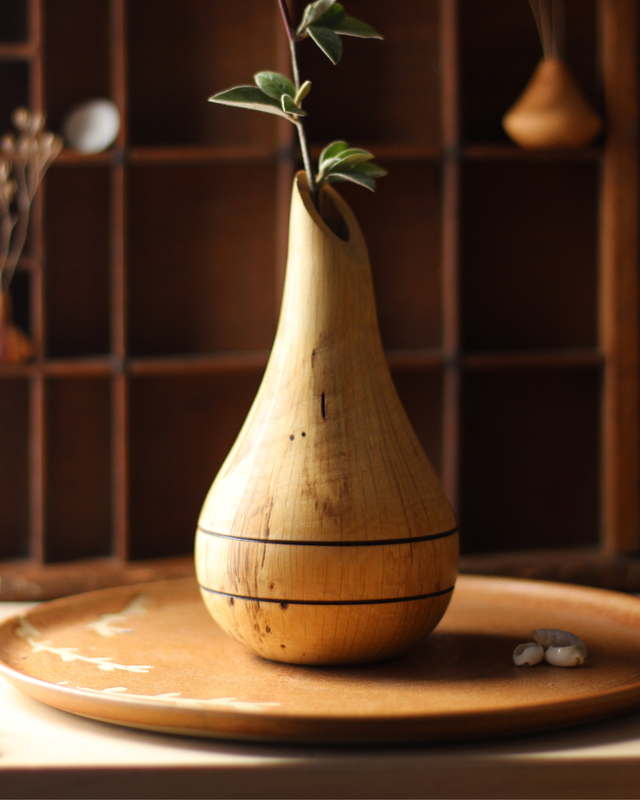 Soliflore unique en bois tourné