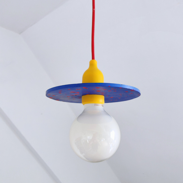 Lampe POPI - Bleu et rouge