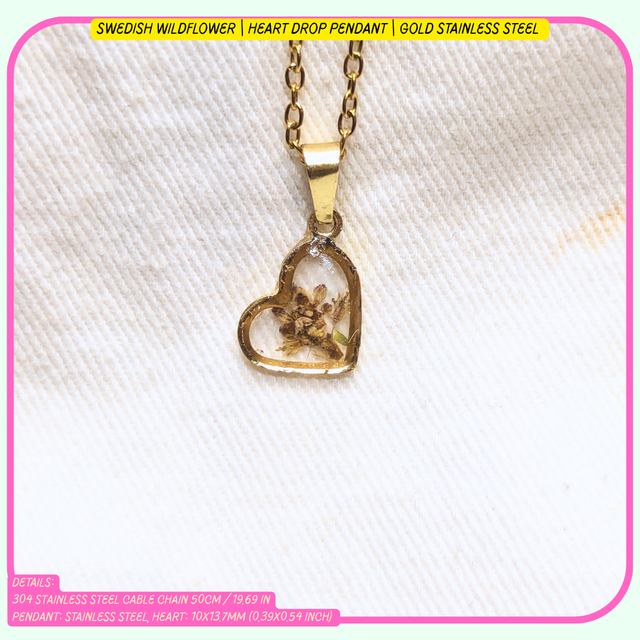 Heart Drop Pendant | Necklaces | Real Flowers