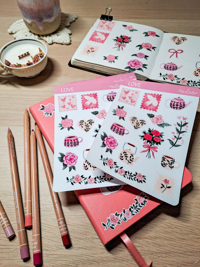 Planche de stickers - Love