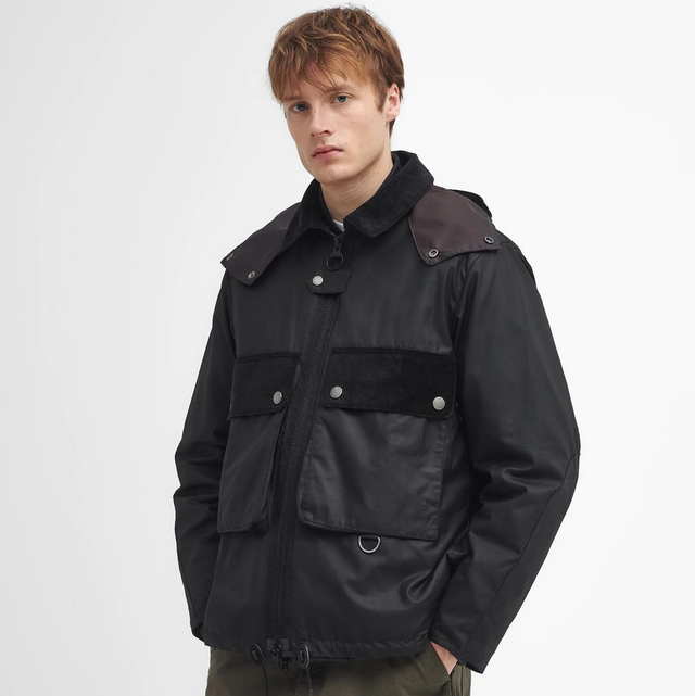 Barbour Re-Engineered Spey Waxed Jacket Classic Black