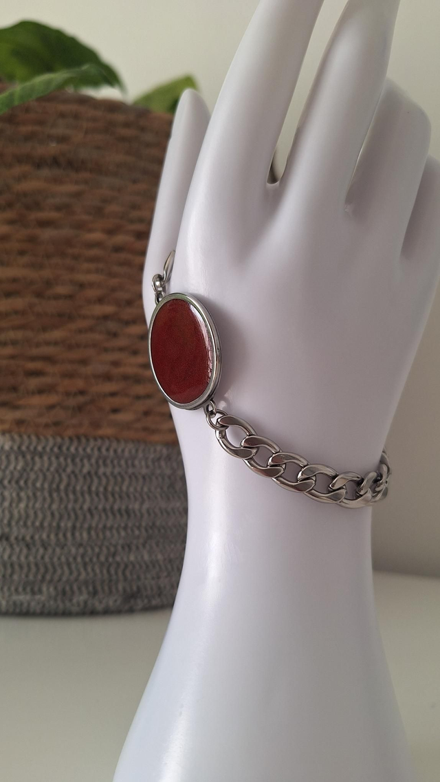 Bracelet chaîne rond bordeau