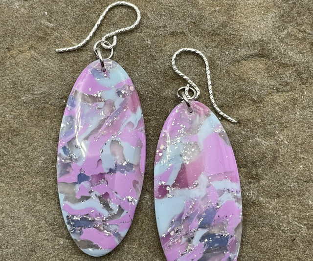 Misty oval statement earrings 