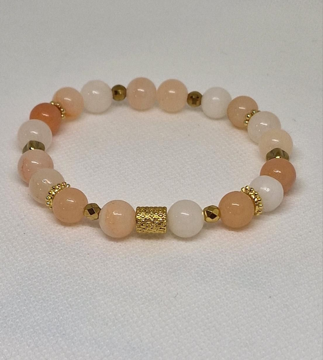 Bracelet d'Aventurine rose en 0,8 cm 