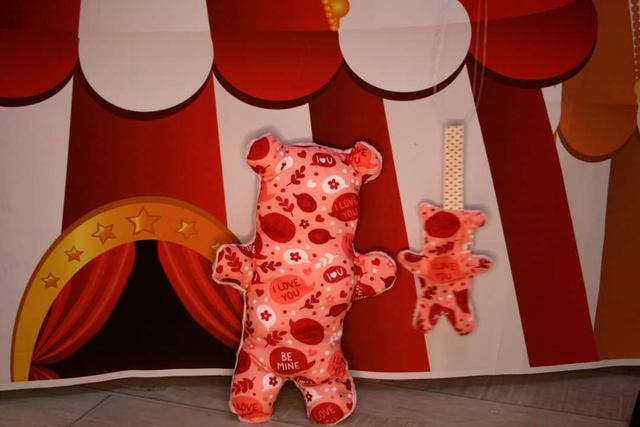 Doudou avec attache tétine (i love you)