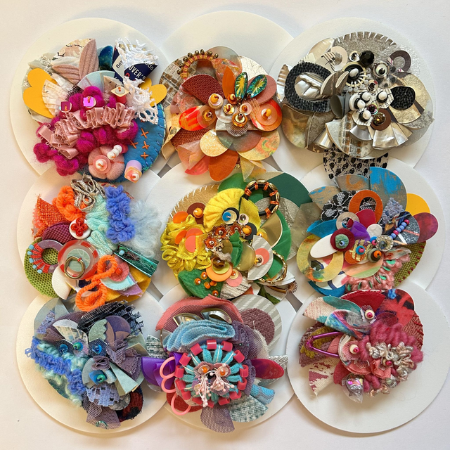 Embellished Hand Stitched Brooch