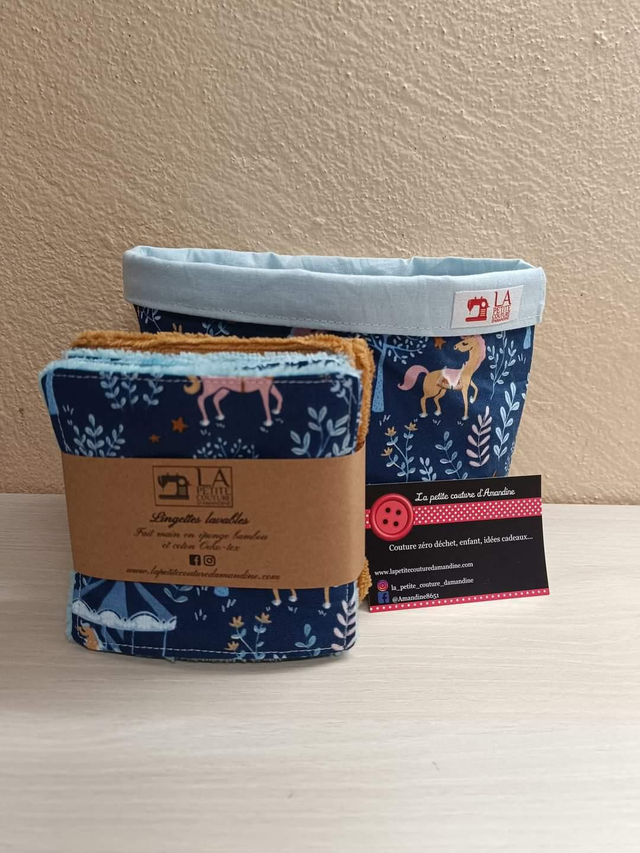 Panière et ses cotons licornes