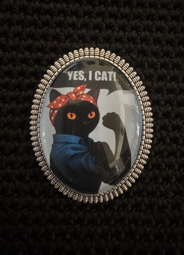 Broche "Yes I Cat!" - Bleu