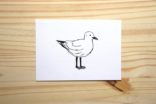 Linogravure A5 Mouette