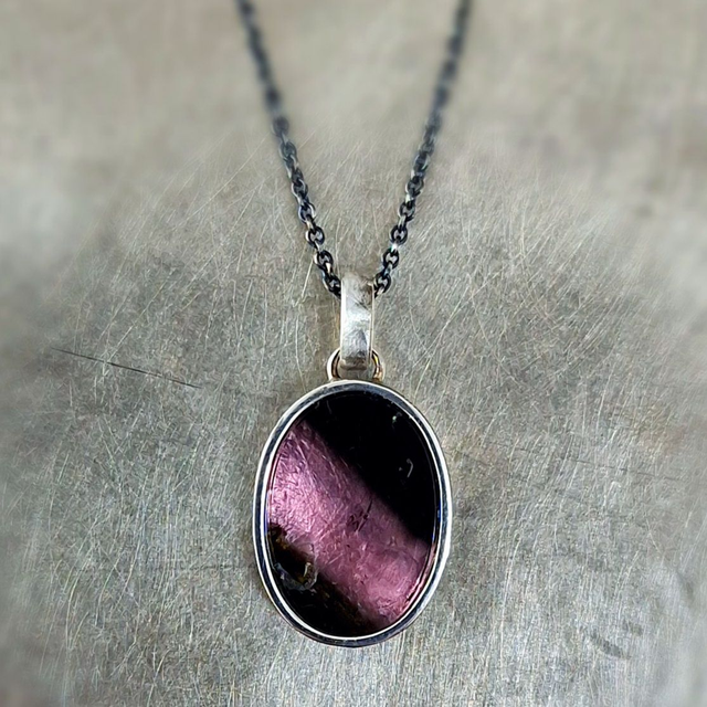 Anhänger Turmalin Farbe pink schwarz
