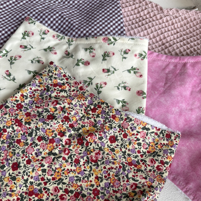 Floral Five Pack Classic Style Bamboo Bibs   