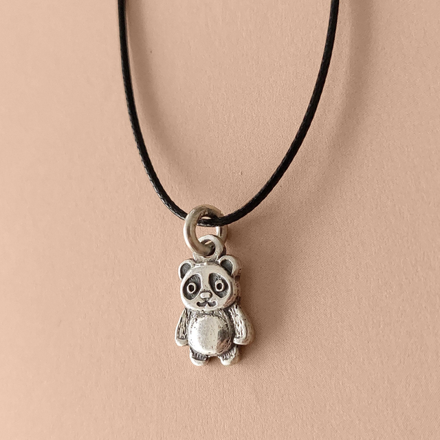 Handmade Panda Silver Charm - Sterling Silver Panda Necklace - Handmade Silver Bear Pendant