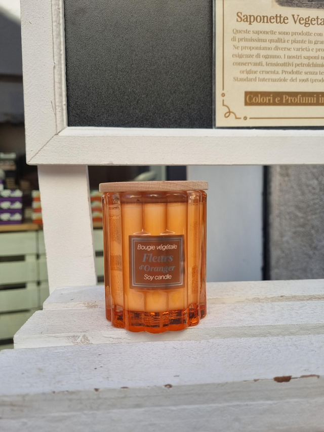 Candela Naturale in Cera di Soia Vegetale -Fiori d'Arancio