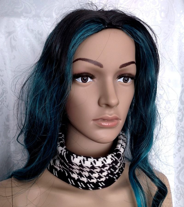 Snood enfant molleton motif pied de poule noir et blanc