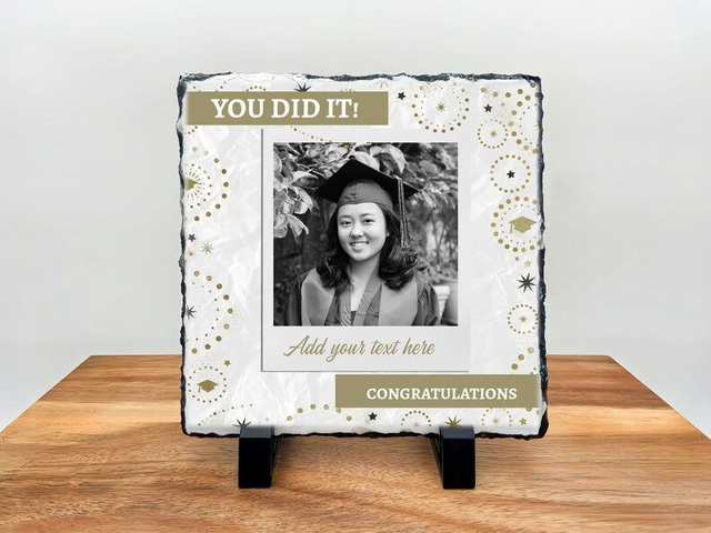 Personalised Slate Tile - Custom Rock Slate - Graduation