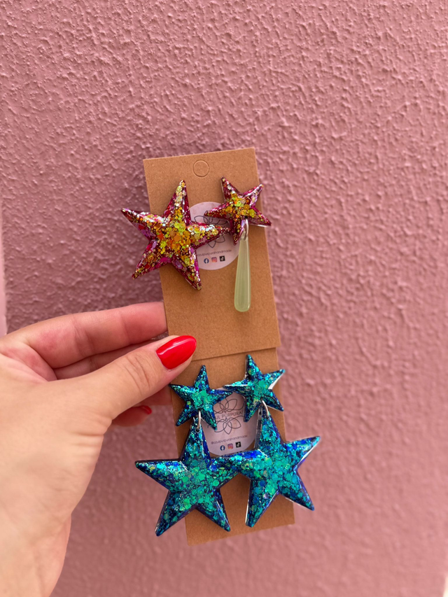 Brincos Estrelas Assimétricos