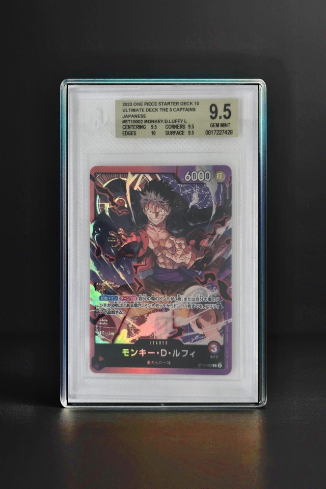 MONKEY.D LUFFY L , DECK THE 3 CAPTAINS [BECKETT 9.5]