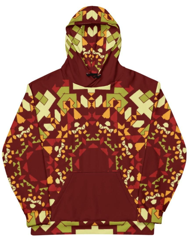 Pull à capuche rouge bordeaux 