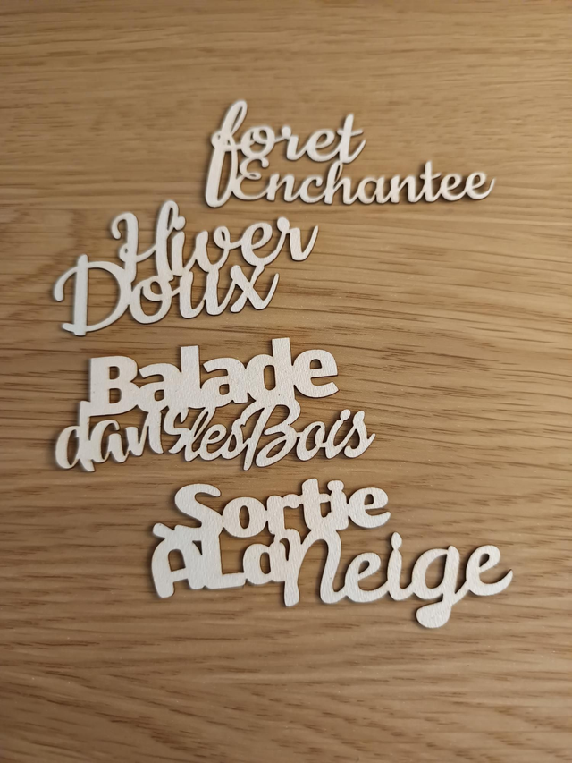 Lot de mots en cartons bois &quot;Magie d&#039;hiver&quot;