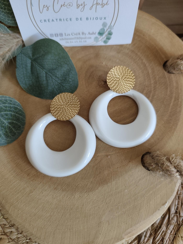 Bo créoles résine blanche 0000613