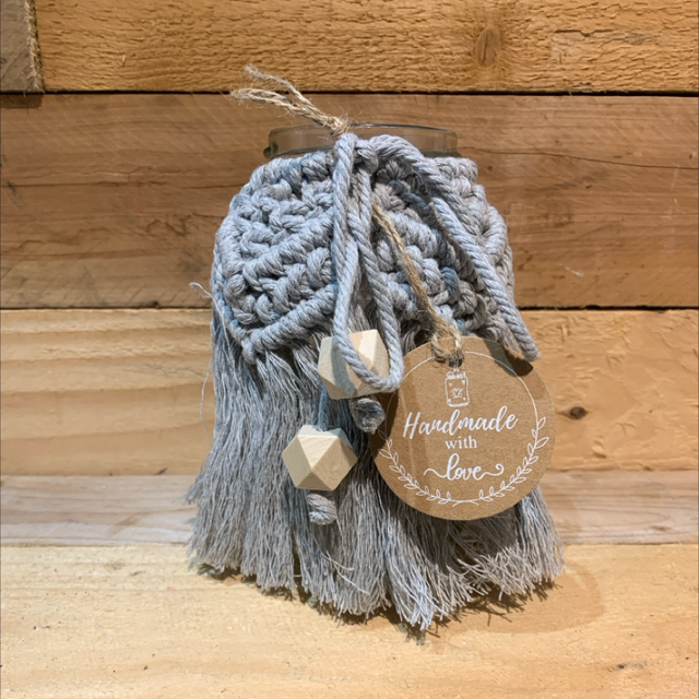 Macrame Night Light Jar 