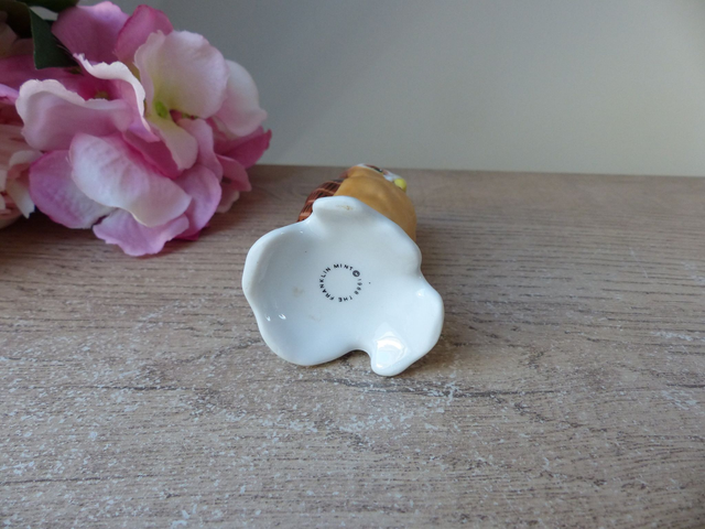 Figurine miniature chouette en porcelaine fleuri collection The Franklin Mint 1988 collection cadeau décoration chouettes