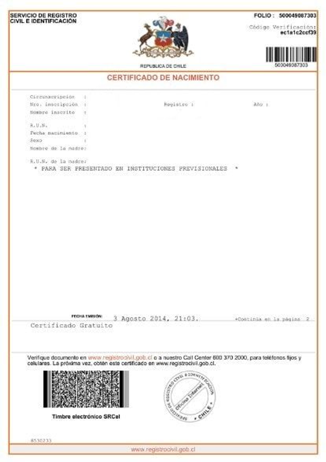 Acte de naissance (Equateur)