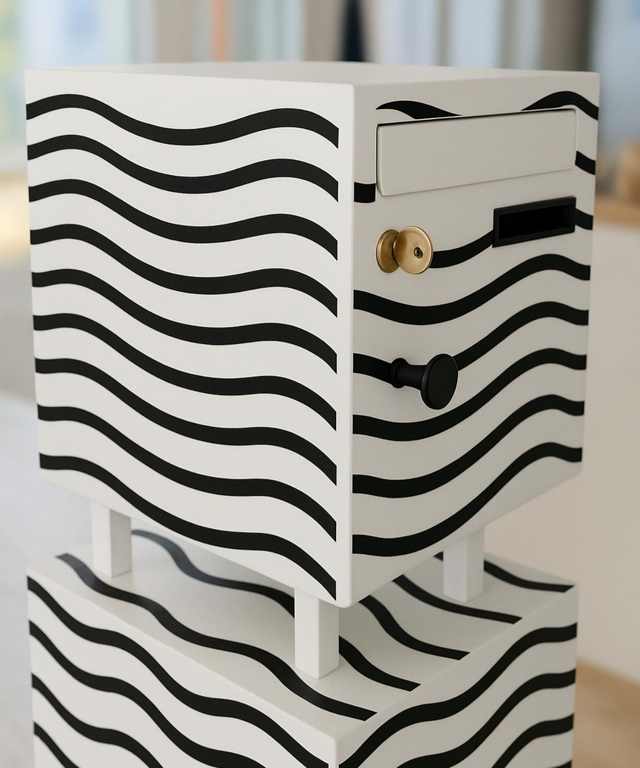 Table de chevet acier blanc 