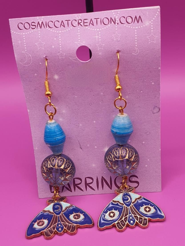 Earrings Butterfly Blue Sky