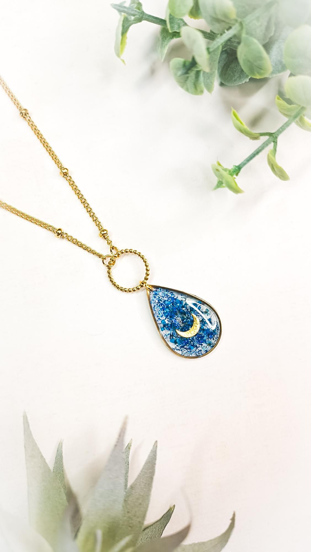 Collier LUNAA - Bleu électrique