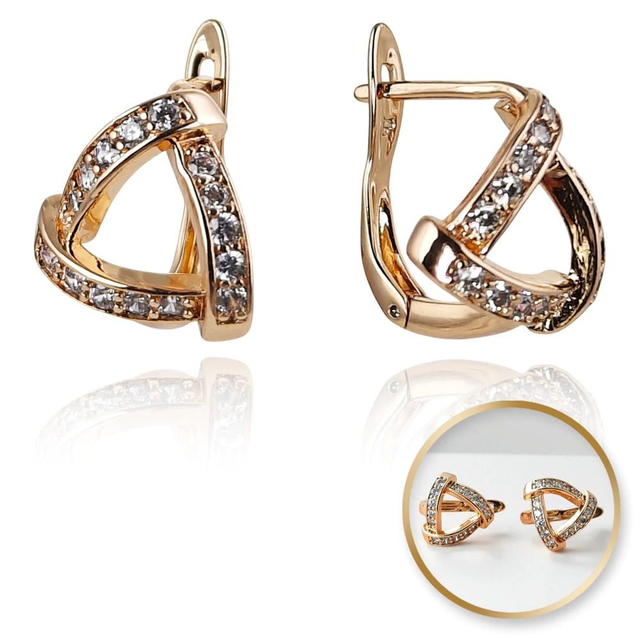 Boucles d’oreilles en acier chirurgical plaqué or 14 K – Fermoir anglais