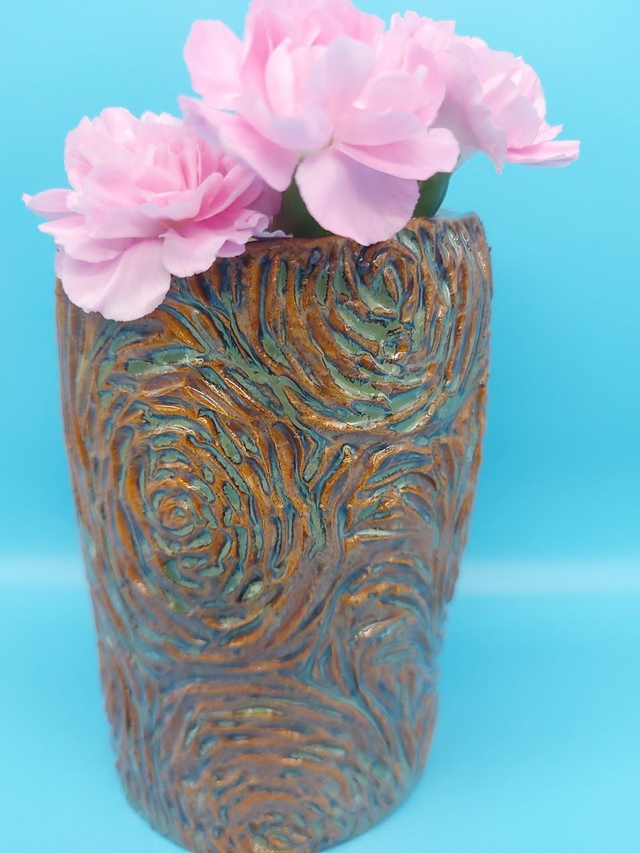 Small Spiral Engraved Vase