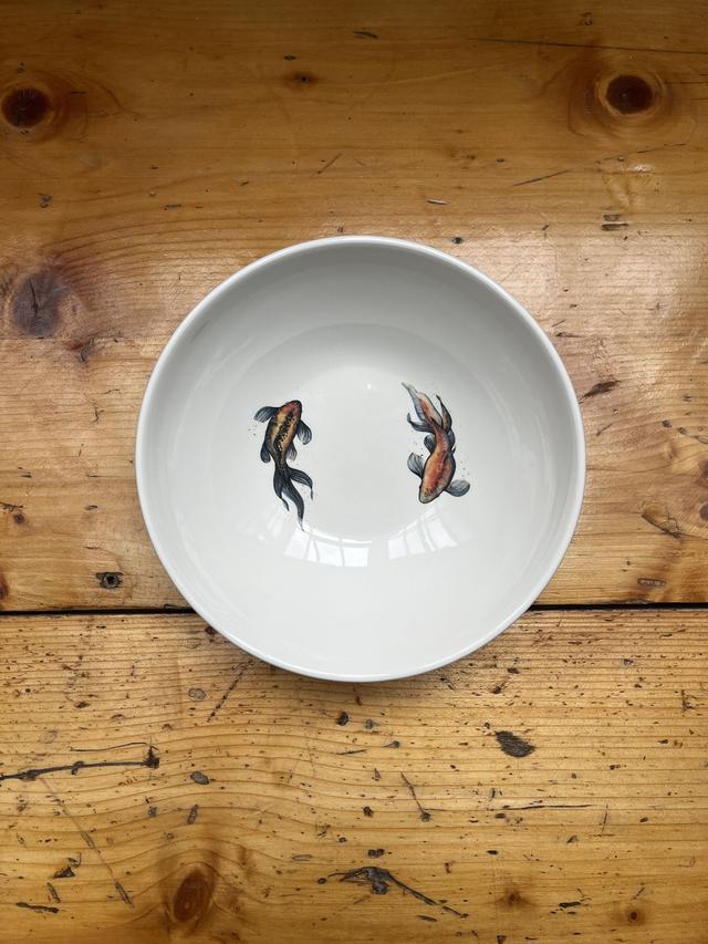 Schüssel Suppe tief (Ramen) Fische