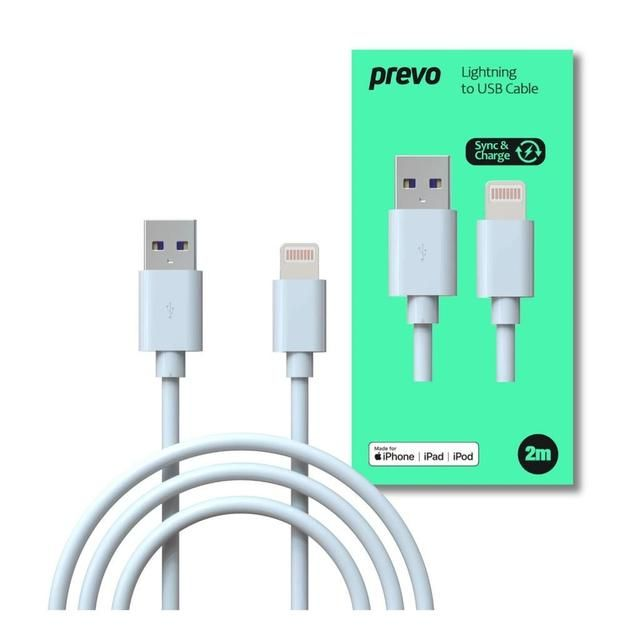 Prevo USB-LIGHTNING-2M Lightning Cable White