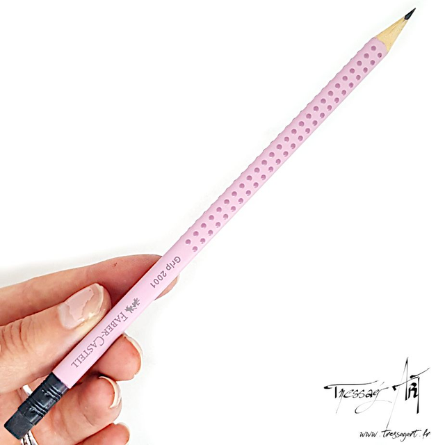 FABER CASTELL - CRAYON GRAPHITE GRIP GOMME B ROSE - FB044001