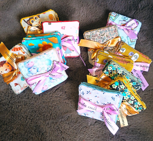 Lot de 5 cotons réutilisables 