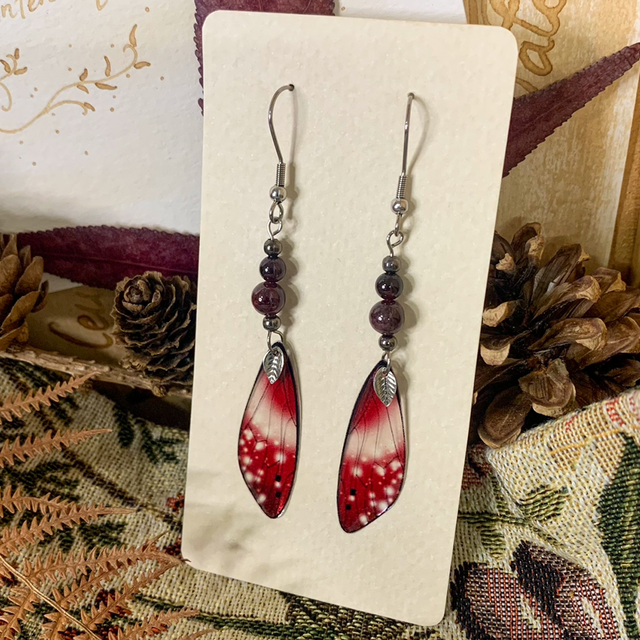 Boucles d'oreilles Fée Pierfine - Grenat