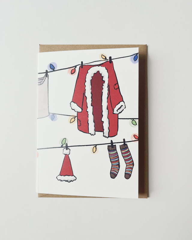 Weihnachtskarte "Wäscheleine"
