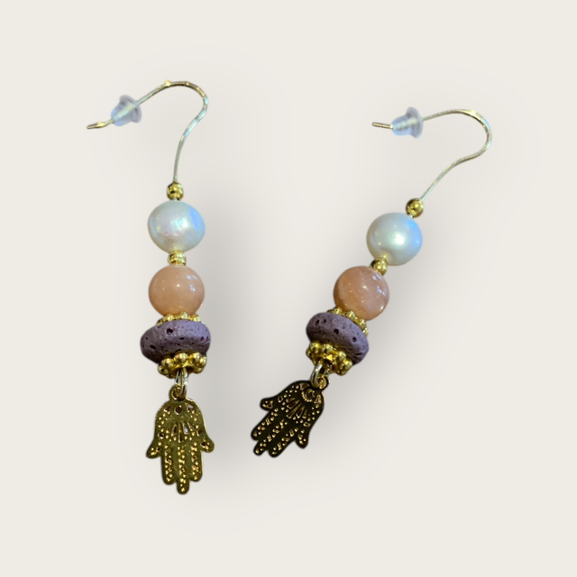 Pierre de lune et perle d’eau douce 