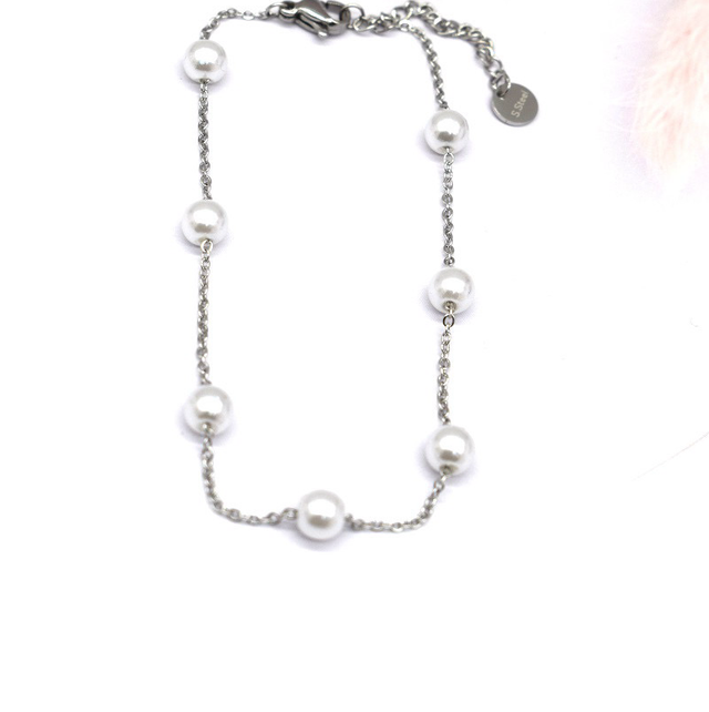 Chaîne de cheville perle de nacre 