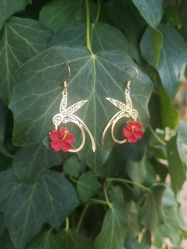 Collection Florale Pétale pourpre - Boucles d'oreilles Florence