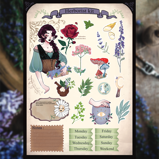 Feuille de stickers | Herboriste