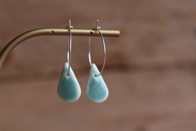 Créoles en porcelaine et argent 925